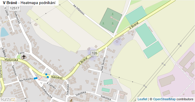 V Bráně - mapa podnikání