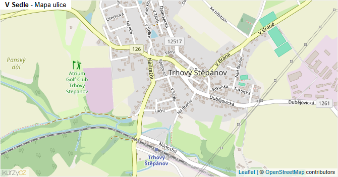 V Sedle - mapa ulice