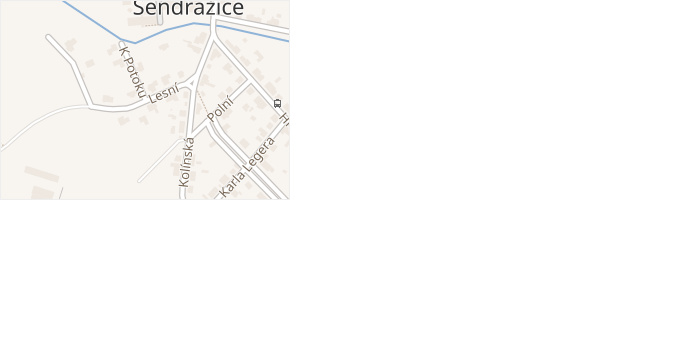 Lesní v obci Tři Dvory - mapa ulice