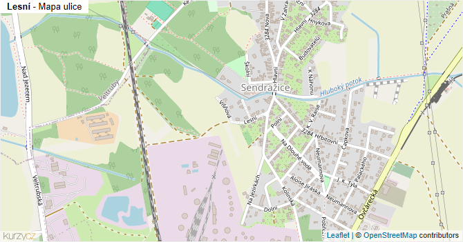 Lesní - mapa ulice