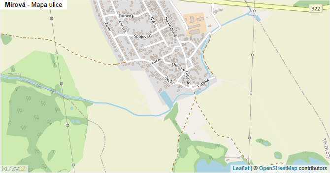 Mírová - mapa ulice