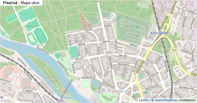 Písečná - mapa ulice