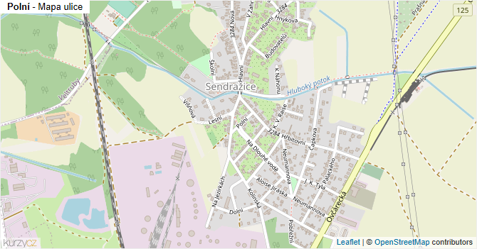 Polní - mapa ulice