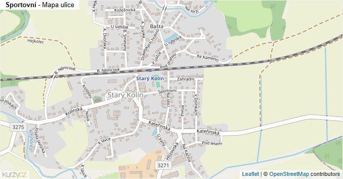 Sportovní - mapa ulice
