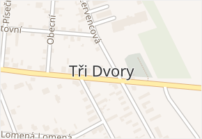 Tři Dvory v obci Tři Dvory - mapa části obce