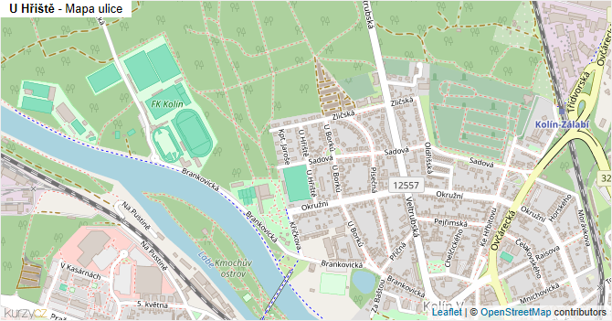 U Hřiště - mapa ulice