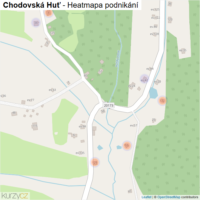 Mapa Chodovská Huť - Firmy v části obce.