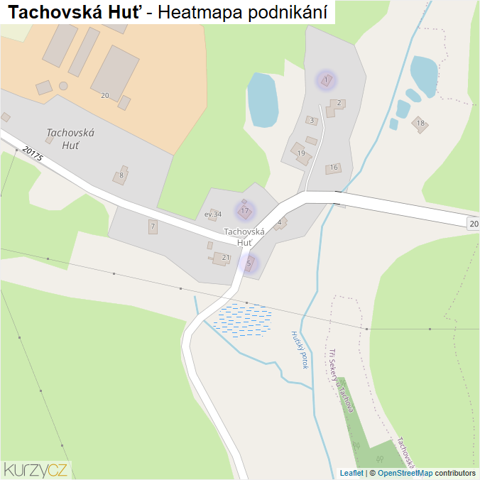 Mapa Tachovská Huť - Firmy v části obce.