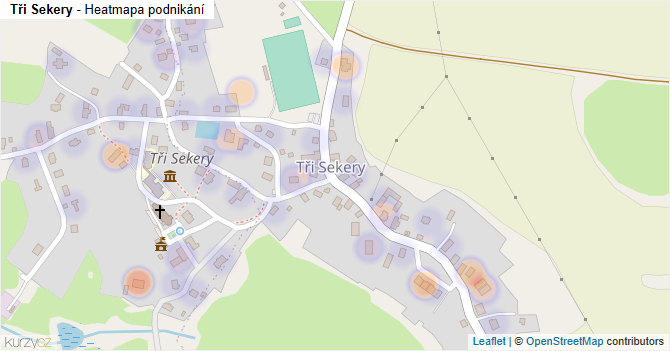 Tři Sekery - mapa podnikání
