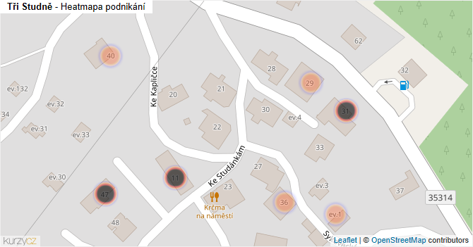 Tři Studně - mapa podnikání