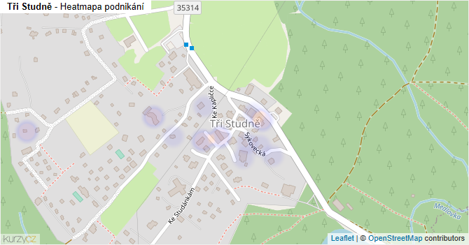 Tři Studně - mapa podnikání