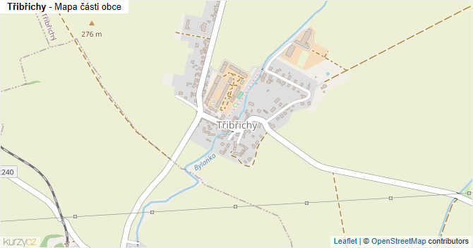 Třibřichy - mapa části obce