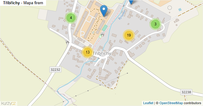 Třibřichy - mapa firem
