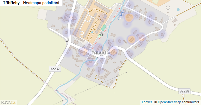 Třibřichy - mapa podnikání