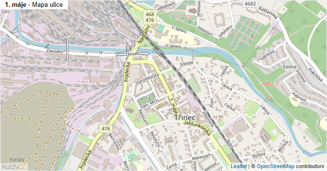 1. máje - mapa ulice