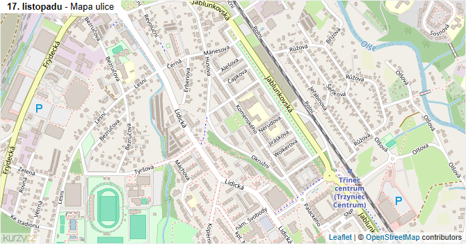 17. listopadu - mapa ulice