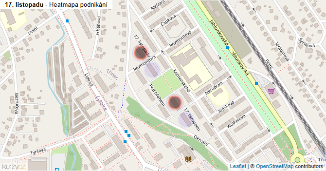 17. listopadu - mapa podnikání