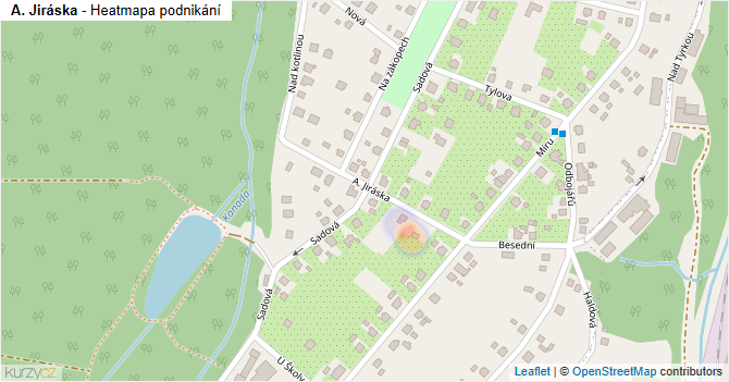 A. Jiráska - mapa podnikání