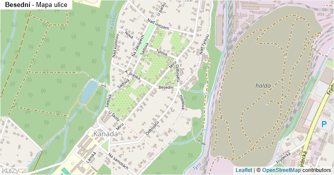 Besední - mapa ulice
