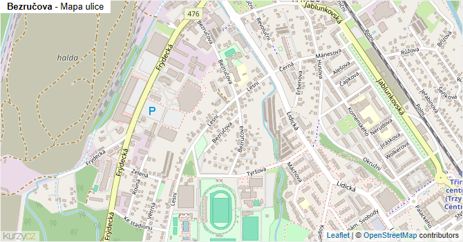 Bezručova - mapa ulice