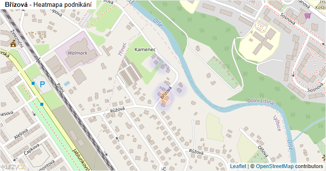 Břízová - mapa podnikání