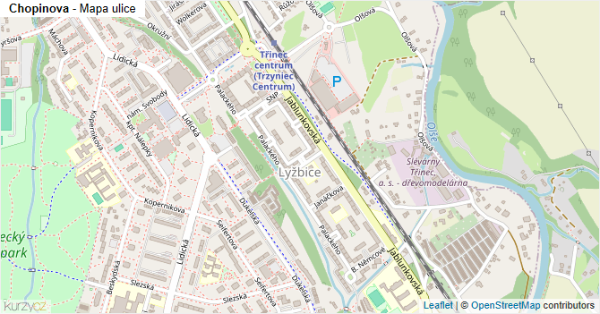 Chopinova - mapa ulice