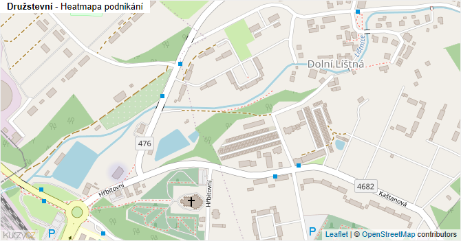 Družstevní - mapa podnikání