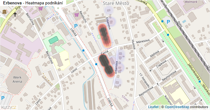 Erbenova - mapa podnikání