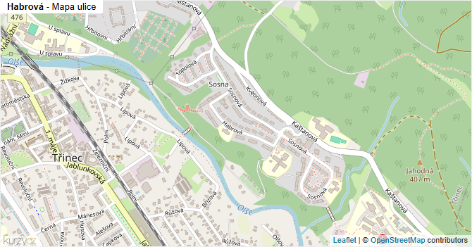 Habrová - mapa ulice