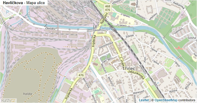 Havlíčkova - mapa ulice