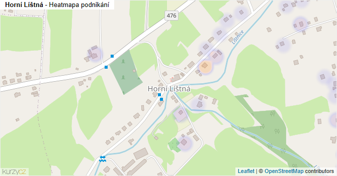 Horní Líštná - mapa podnikání