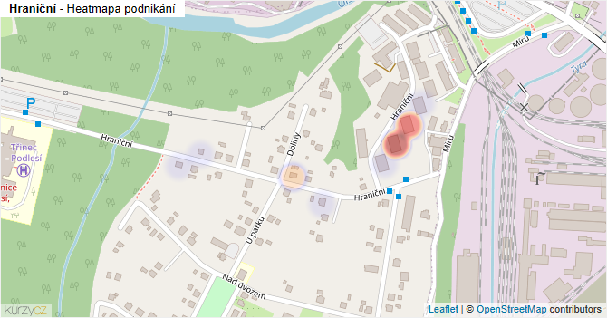 Hraniční - mapa podnikání