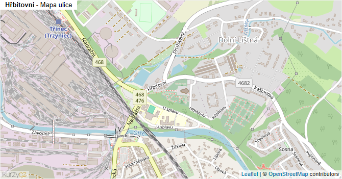 Hřbitovní - mapa ulice