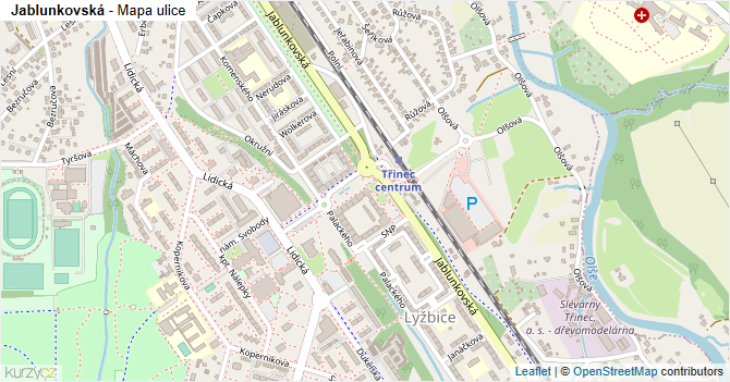 Jablunkovská - mapa ulice