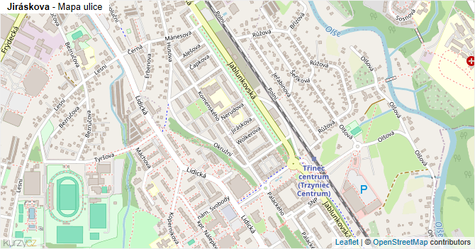 Jiráskova - mapa ulice