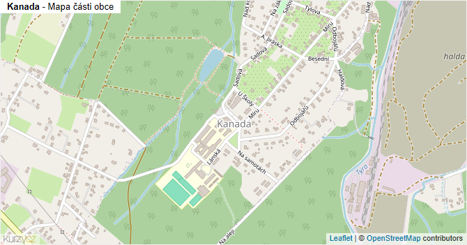 Kanada - mapa části obce