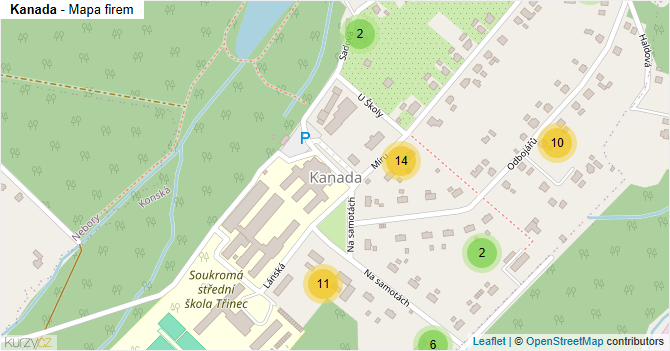 Kanada - mapa firem