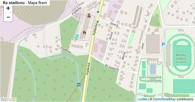 Ke stadionu - mapa firem
