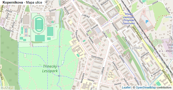 Kopernikova - mapa ulice