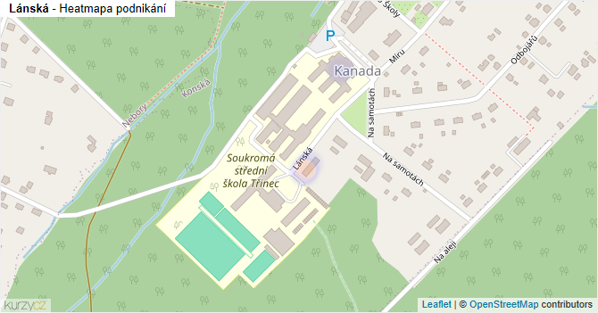 Lánská - mapa podnikání
