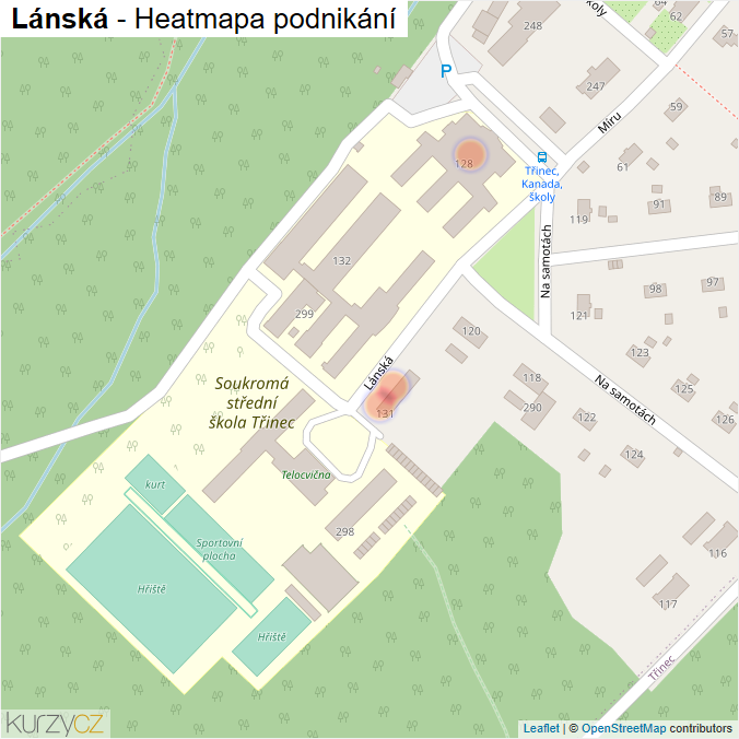 Mapa Lánská - Firmy v ulici.