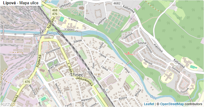 Lípová - mapa ulice