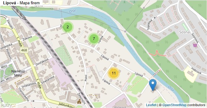Lípová - mapa firem