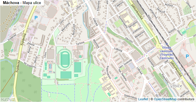 Máchova - mapa ulice
