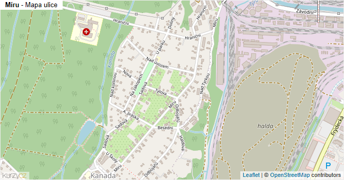 Míru - mapa ulice