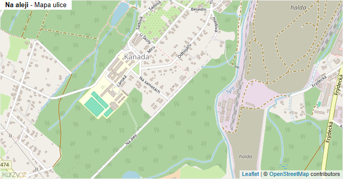 Na aleji - mapa ulice