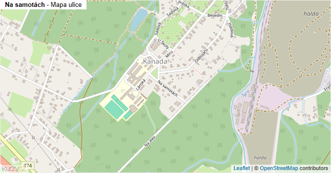 Na samotách - mapa ulice