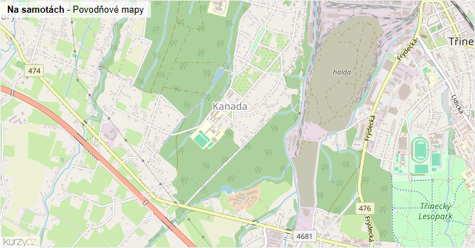 Na samotách - záplavové mapy stoleté vody