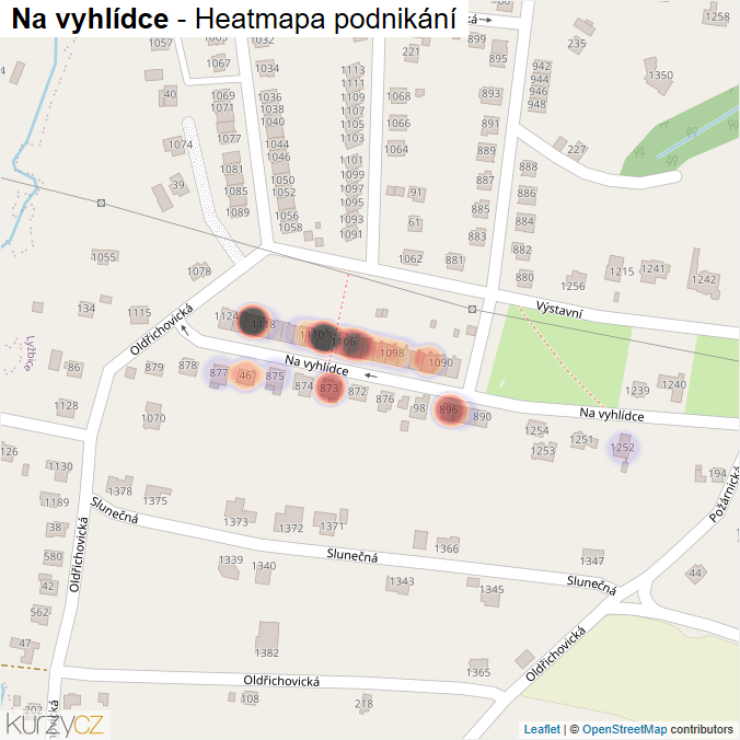 Mapa Na vyhlídce - Firmy v ulici.
