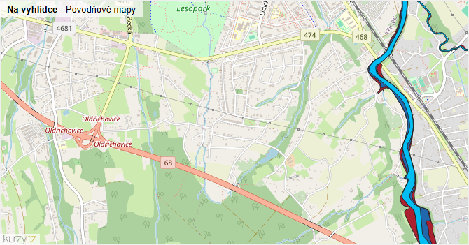 Na vyhlídce - záplavové mapy stoleté vody